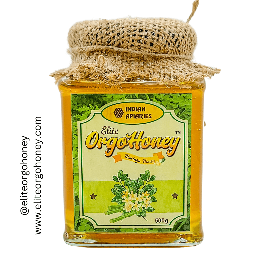 Organic Moringa Honey from Elite OrgoHoney in Glass Jar