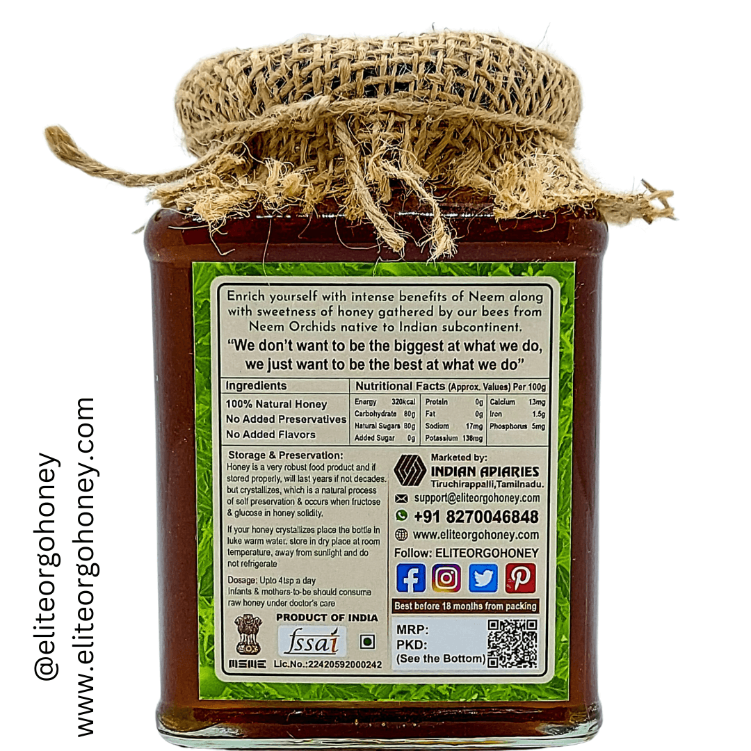 Elite OrgoHoney Neem Honey β Herbal, Pure, and Naturally Harvested